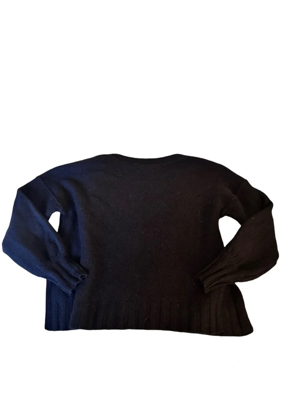 Anthropologie Pilcro Black Deep V Neck Knit Long sleeves Sweater Size S
